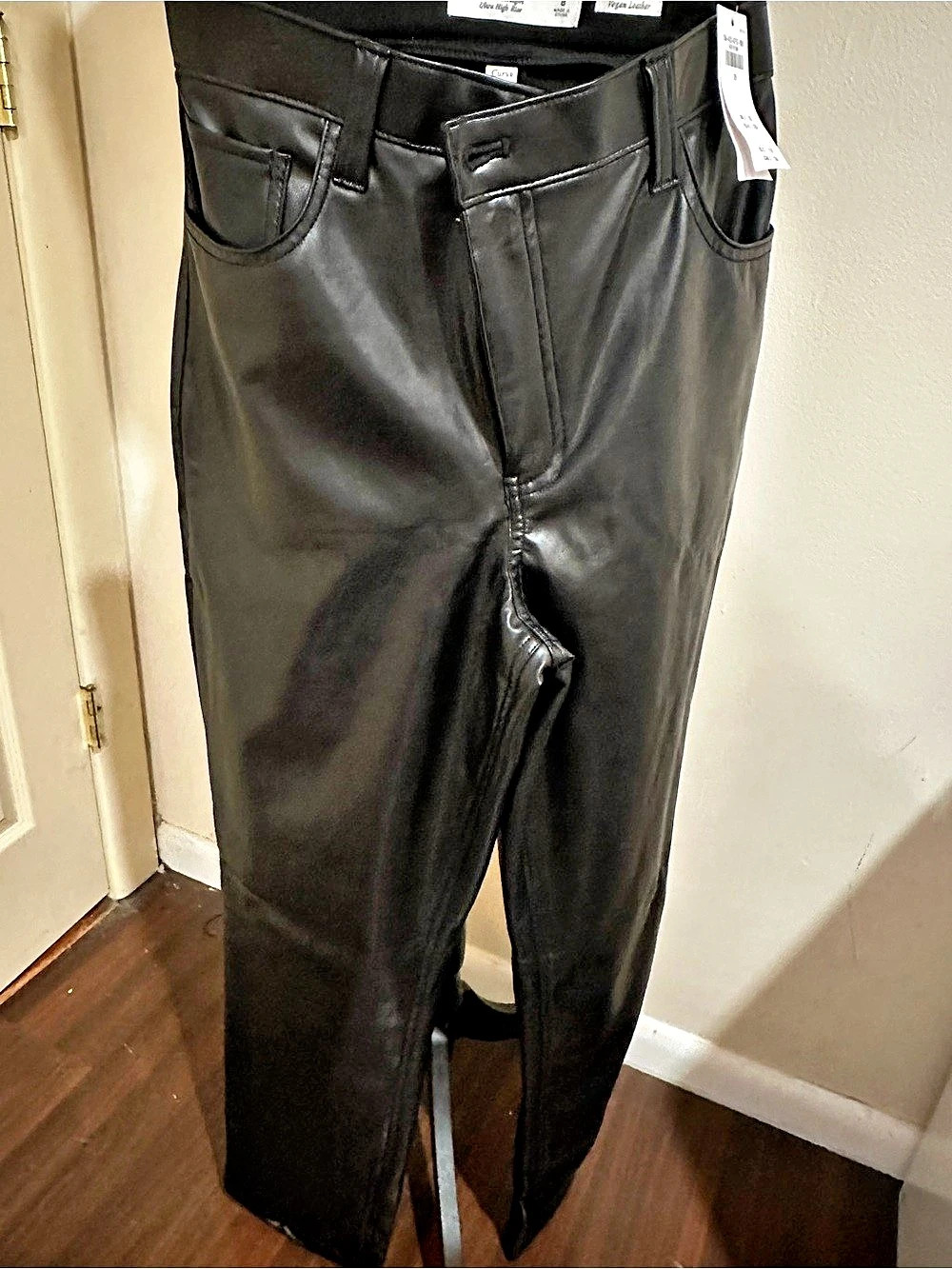 Abercrombie & Fitch Curve Love Vegan Leather High Rise Skinny Vegan Leather